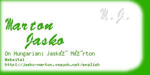 marton jasko business card